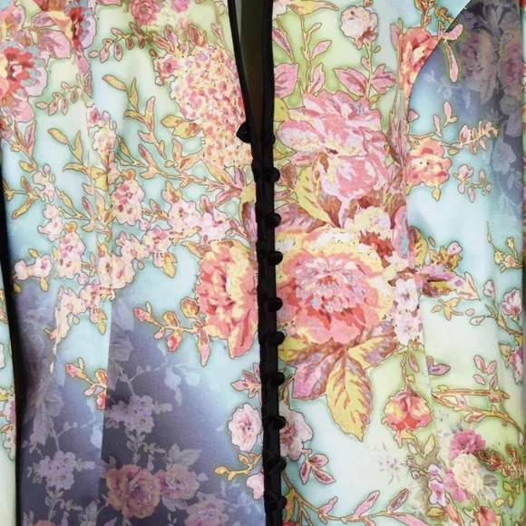 Monaco Nights Asian Inspired Watercolor Jacket L - Picture 3 of 7